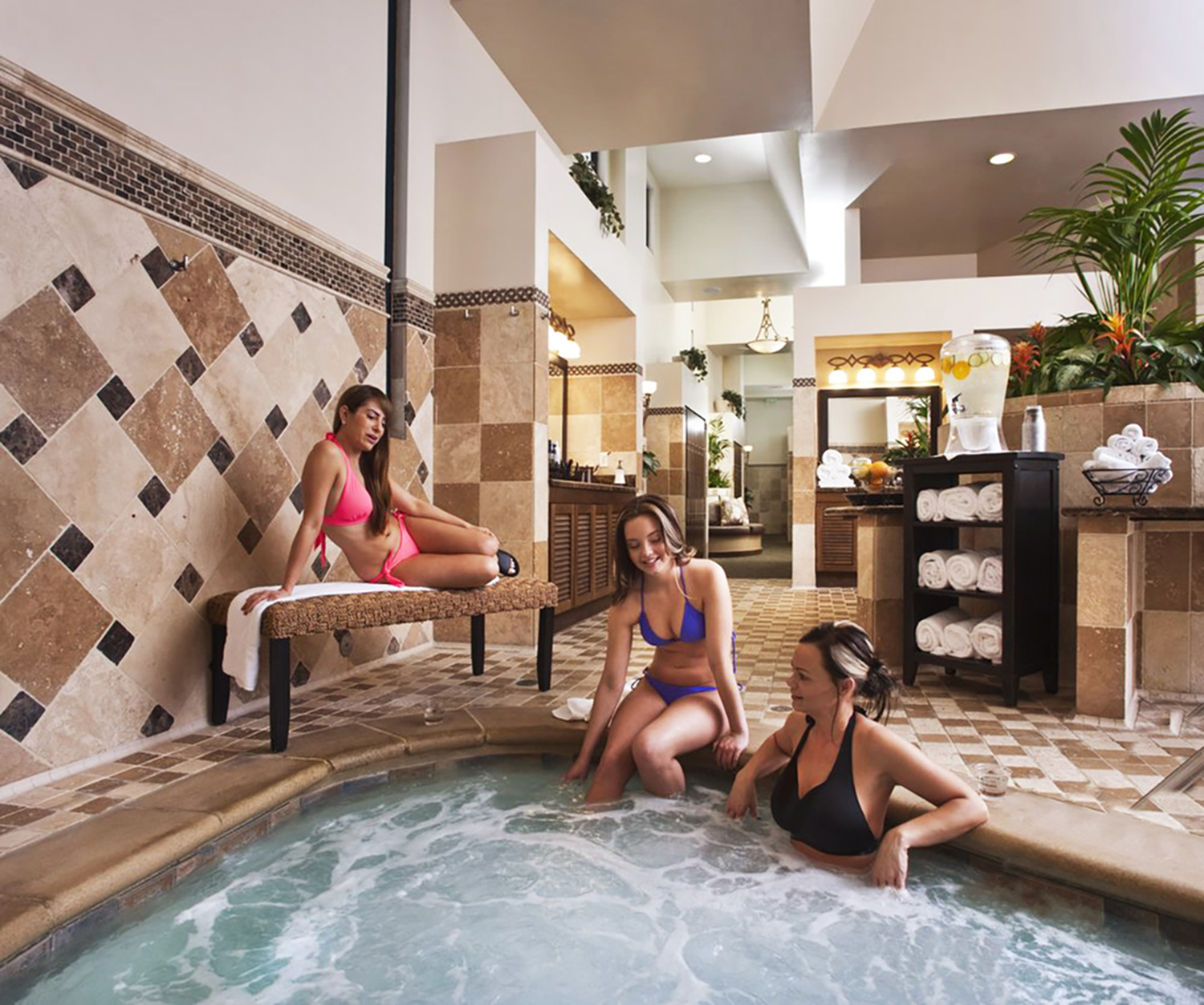 hot tub and steam room access with spa treatments